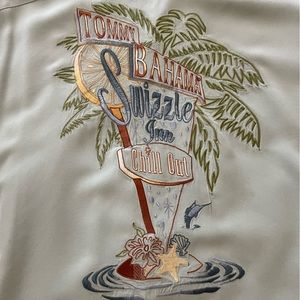 Mens Tommy Bahama Hawaiian Embroidered Shirt Size Medium “Swizzle Inn”